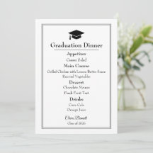 Menu de remise des diplômes 2026 noir et blanc élé