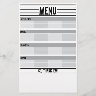 Menu de repas de vacances et Guide de la chance RE