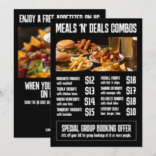 Menu de restaurant à fort impact et promotions