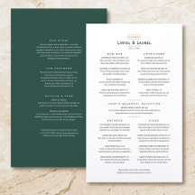 Menu de restaurant minimaliste classique Émeraude