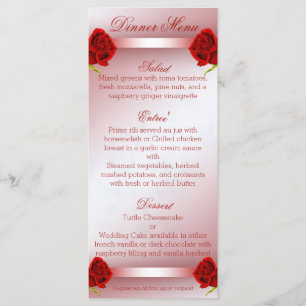 Menu de roses rouges