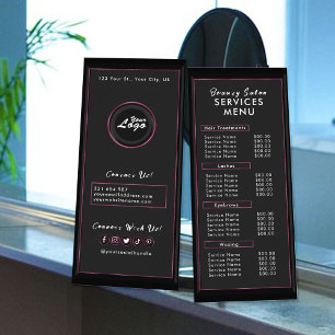 Menu de Salon Moderne Minimaliste Noir et Rose Pâl
