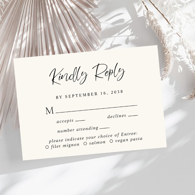 Menu de script moderne Choice Cream Wedding Carte  (Créateur téléchargé)