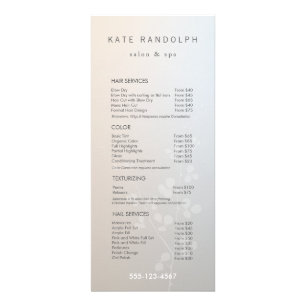 Menu de service Elegant Branch Salon Price List