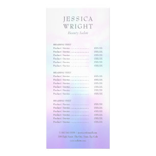 Menu de services de salon holographique Simple Mod