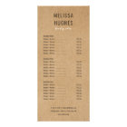 Menu de services de salon Kraft rustique moderne s