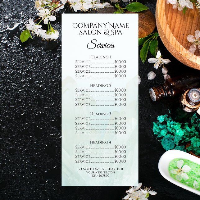 Menu de services du Salon de Spa aux Cristaux de G (Créateur téléchargé)