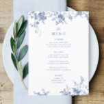 Menu de table de Mariage bleu victorien de 5x7"<br><div class="desc">Bleu roux,  Bleu Vintage,  Élégant Mariage 5x7" Cartes Menu plat Élégante Calligraphie Manger et boire Menus Mariages | Calligraphie simple Menus Mariage rustique Menus Mariage,  Menu Mariage rustique,  Menu Floral Wedidting,  Menu Table Mariage</div>