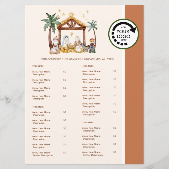 Menu de take-out de restaurant à thème de Noël Nat (Devant)