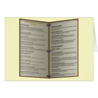 Menu de taverne du repaire du dragon