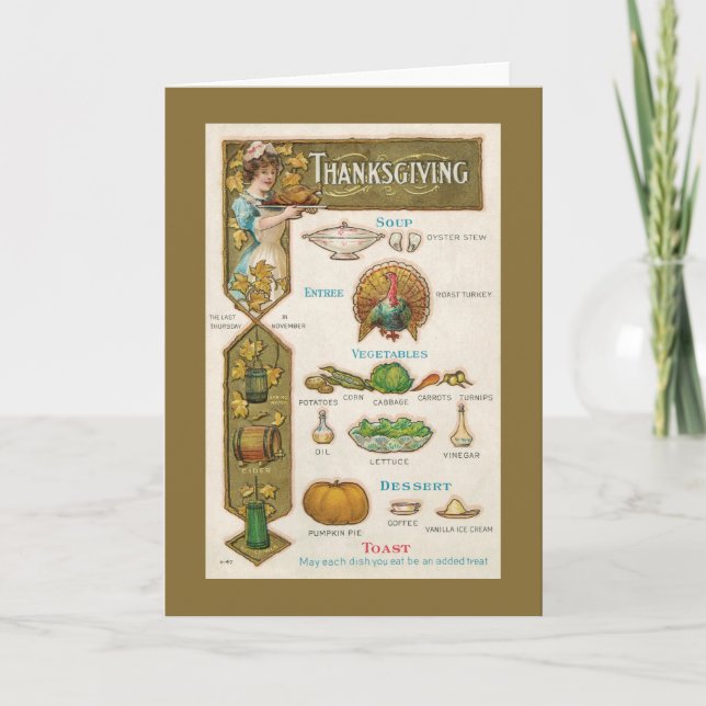 Menu de thanksgiving - style vintage - étrange (Devant)