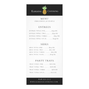 Menu de traiteur à l'ananas