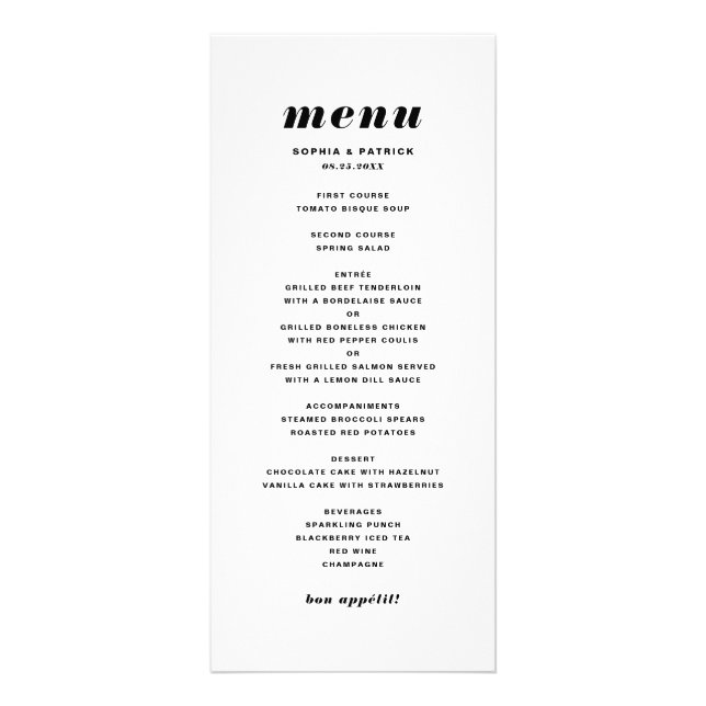 Menu de typographie italique noir et blanc gras (Devant)
