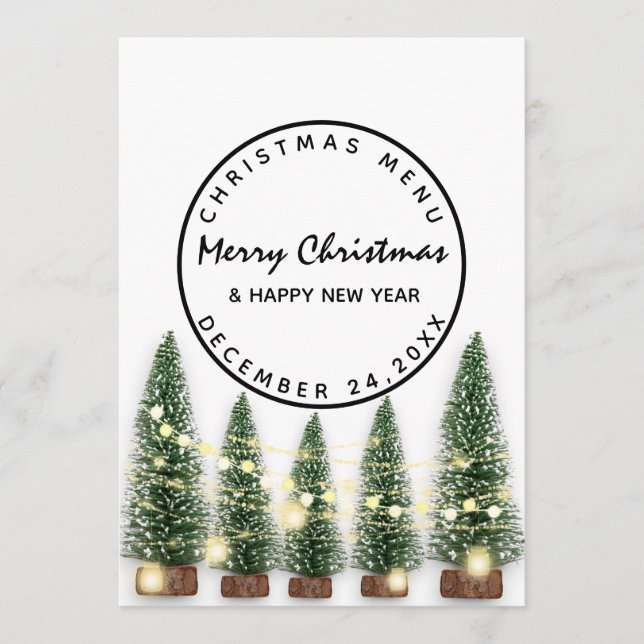 Menu de vacances de Noël de la veille de Noël vert (Devant)