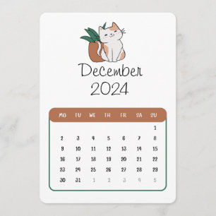 Menu Décembre 2024 Stand Alone Chat Et Calendrier Plant
