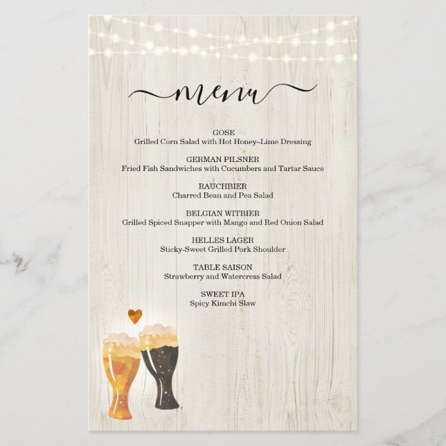 Menu Dégustation de bière (Devant)