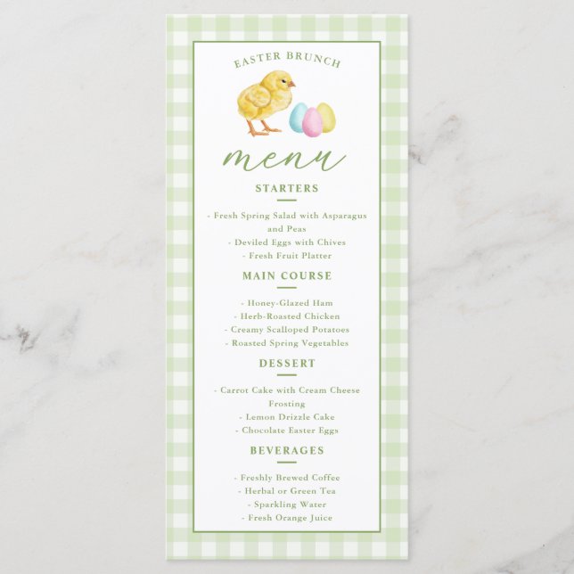 Menu Déjeuner de Pâques avec Poussin et Œufs Pastels su (Devant)