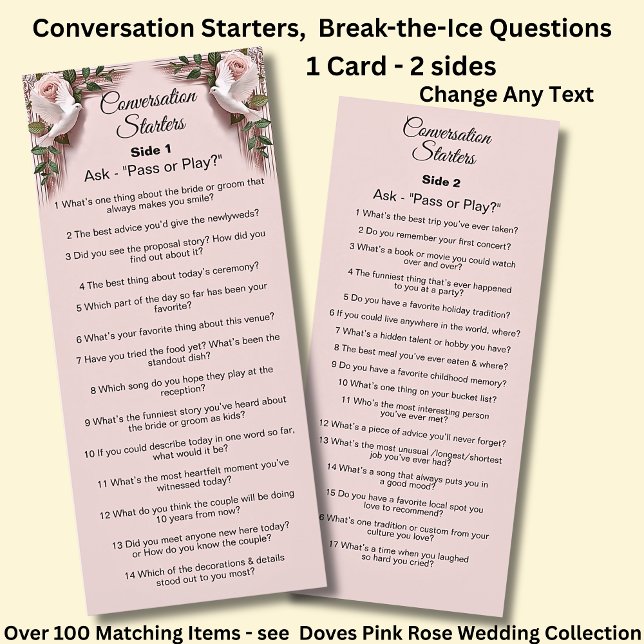 Menu Démarreurs de conversation - Questions pour briser (Créateur téléchargé)