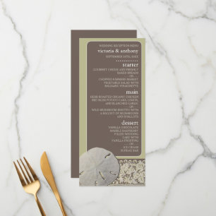 Menu Dentelle de sable, Mariage de plage Vintage