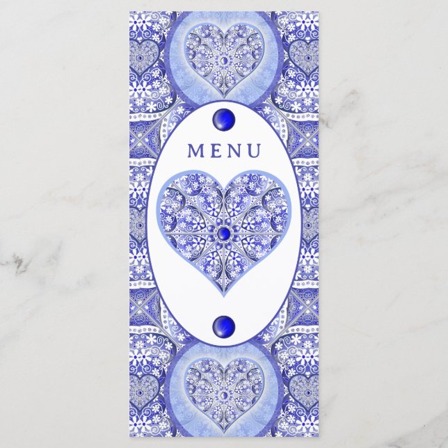Menu Dentelle en céramique Bleu de Grèce (Dos)
