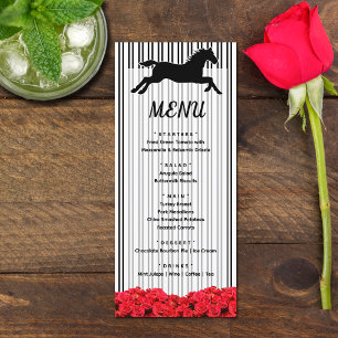 Menu Derby Racehorse et Fête des mariées Rose