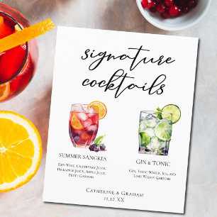 Menu des Cocktails Signature Sangria Gin & Tonic