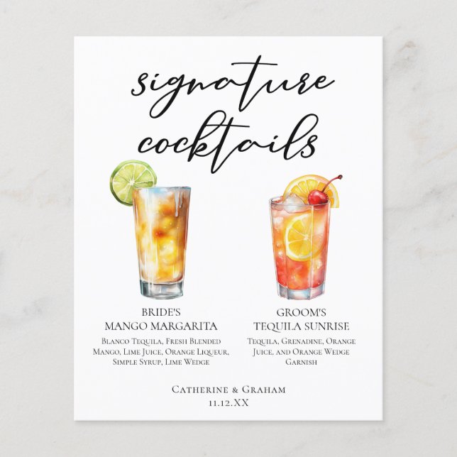 Menu des cocktails Tequila Sunrise Mango Margarita (Devant)