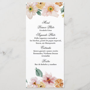 Menu des fleurs sauvages du printemps