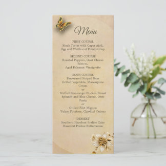 Menu des papillons d'or