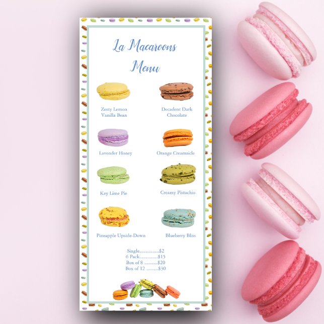 Menu des prix des saveurs de boulangerie de Macaro (French Macaroons Flavor Price Menu: Tempt, Indulge, and Captivate Your Customers' Senses!)