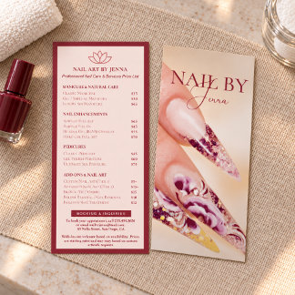 Menu des services de salon de manucure Blush Burgu