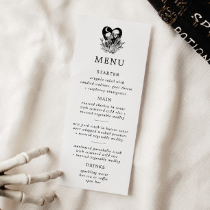 Menu des squelettes et des roses des amants jusqu'
