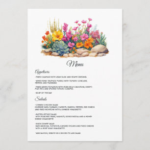 Menu Desert Hues Floral Mariage