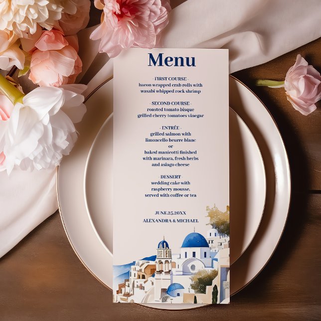 Menu Destination Grèce Mariage Santorin (Créateur téléchargé)