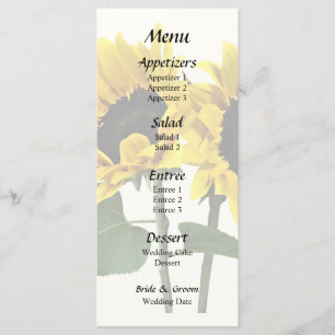 Menu Deux tournesols l'un regardant vers le haut l'autr