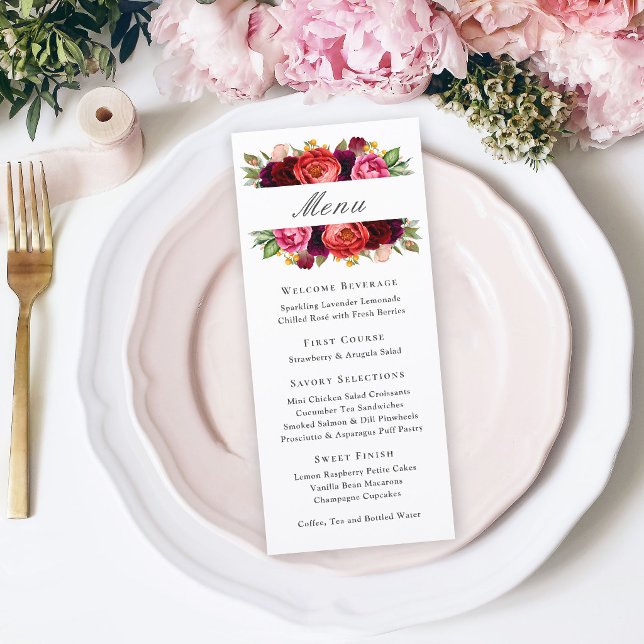 Menu d'événement floral rustique élégant (Créateur téléchargé)