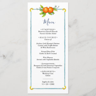 Menu d'illustration orange vintage Aquarelle