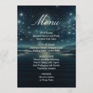 Menu Dîner Bleue Lune étoilée