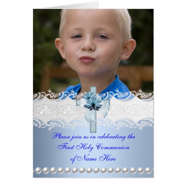 Menu Dîner Carte Première Sainte Communion (Devant)