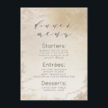 Menu Dîner d'aquarelle Ombre jaune or givrée<br><div class="desc">Ombre Yellow Gold Frosted Foil Mariage d'aquarelle Design avec aquarelle peinte à la main lessive de sable doré teint couleur dorée teinte arrière - plan texture. A Chic and Modern Look for a spring or summer mariage, with soft pastel color palette : sable, veines et détails en fausse feuille jaune...</div>