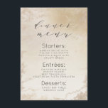 Menu Dîner d'aquarelle Ombre jaune or givrée<br><div class="desc">Ombre Yellow Gold Frosted Foil Mariage d'aquarelle Design avec aquarelle peinte à la main lessive de sable doré teint couleur dorée teinte arrière - plan texture. A Chic and Modern Look for a spring or summer mariage, with soft pastel color palette : sable, veines et détails en fausse feuille jaune...</div>