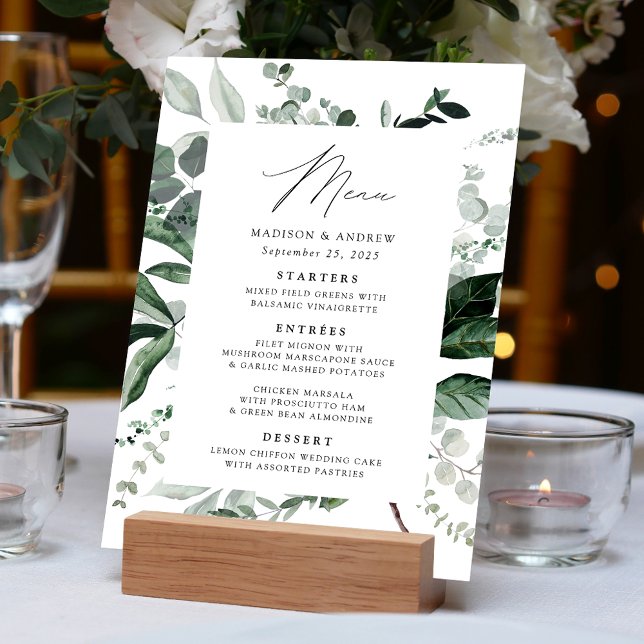 Menu Dîner de mariage dans une verdure abondante (Créateur téléchargé)
