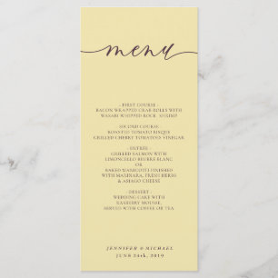 Menu Dîner de mariage écriture Figue de minuit & Champa