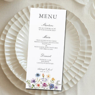Menu Dîner de mariage élégant de printemps avec fleurs