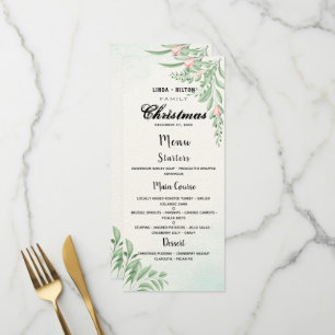 Menu Dîner de Noël familial Dusty Blue Eucalyptus