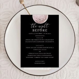 Menu Dîner de répétition noire   Lune blanche rose douc
