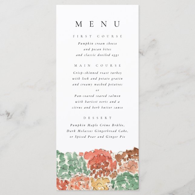 Menu Dîner de Thanksgiving aux Arbres d'Automne à l'Aqu (Devant)