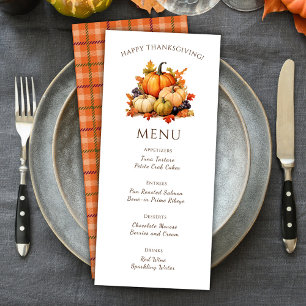 Menu Dîner de Thanksgiving Citrouille