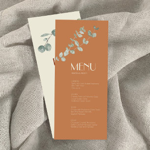 Menu Dîner et boisson Terracotta Eucalyptus Deco