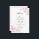 Menu Dîner Fiançailles Mariage rose pâle Menu<br><div class="desc">Blush Rose Floral Mariage Fiançailles Dîner Menu Voir la collection correspondante dans Niche et Nest Store</div>